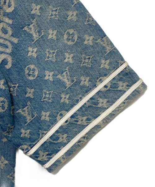 LOUIS VUITTON（ルイ ヴィトン）LOUIS VUITTON (ルイ ヴィトン) SUPREME (シュプリーム) Jacquard Denim Baseball Jersey インディゴ サイズ:Sの古着・服飾アイテム