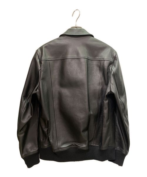 LOUIS VUITTON（ルイ ヴィトン）LOUIS VUITTON (ルイ ヴィトン) ジップ レザー ジャケット ブラック サイズ:48の古着・服飾アイテム