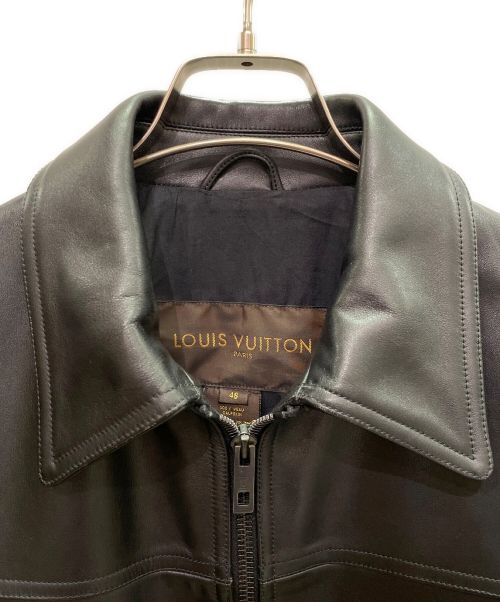 LOUIS VUITTON（ルイ ヴィトン）LOUIS VUITTON (ルイ ヴィトン) ジップ レザー ジャケット ブラック サイズ:48の古着・服飾アイテム