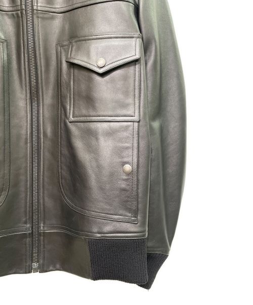 LOUIS VUITTON（ルイ ヴィトン）LOUIS VUITTON (ルイ ヴィトン) ジップ レザー ジャケット ブラック サイズ:48の古着・服飾アイテム