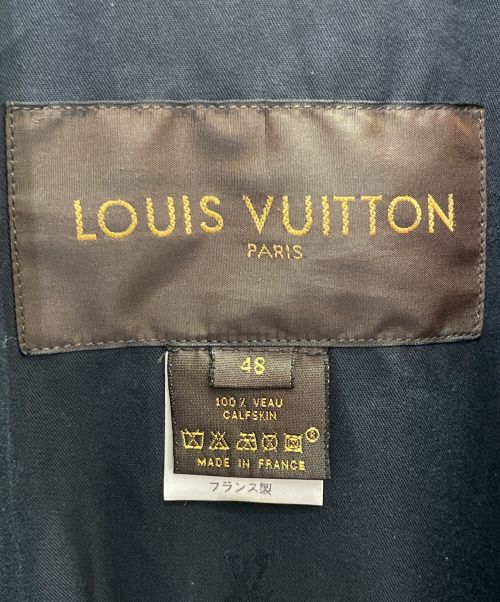 LOUIS VUITTON（ルイ ヴィトン）LOUIS VUITTON (ルイ ヴィトン) ジップ レザー ジャケット ブラック サイズ:48の古着・服飾アイテム