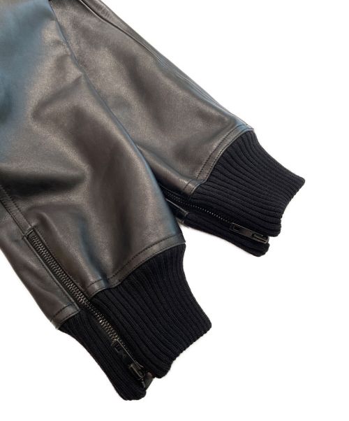 LOUIS VUITTON（ルイ ヴィトン）LOUIS VUITTON (ルイ ヴィトン) ジップ レザー ジャケット ブラック サイズ:48の古着・服飾アイテム