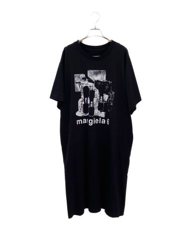 ​【新品タグ付】MM6 メゾンマルジェラ 6ロゴプリント シャツワンピース S 中古・古着通販】MM6 Maison Margiela (エムエムシックス メゾン