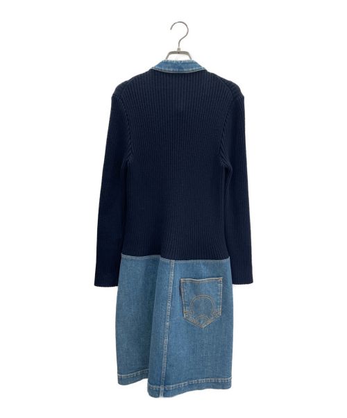LOUIS VUITTON（ルイ ヴィトン）LOUIS VUITTON (ルイ ヴィトン) デニムニットワンピース ネイビー×インディゴ サイズ:42の古着・服飾アイテム