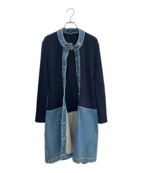 LOUIS VUITTON（ルイ ヴィトン）LOUIS VUITTON (ルイ ヴィトン) デニムニットワンピース ネイビー×インディゴ サイズ:42の古着・服飾アイテム