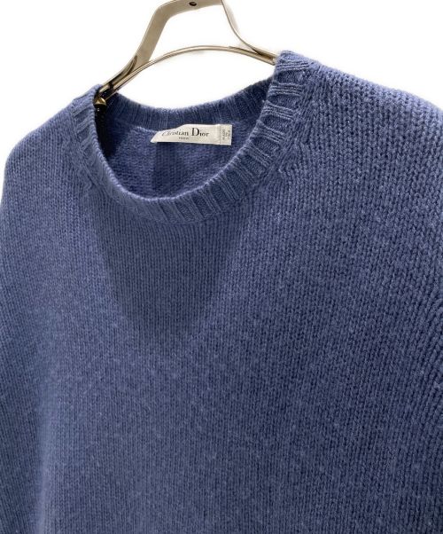 Christian Dior（クリスチャン ディオール）Christian Dior (クリスチャン ディオール) J'ADIOR バック ロゴ ニット プルオーバー ブルー サイズ:38の古着・服飾アイテム