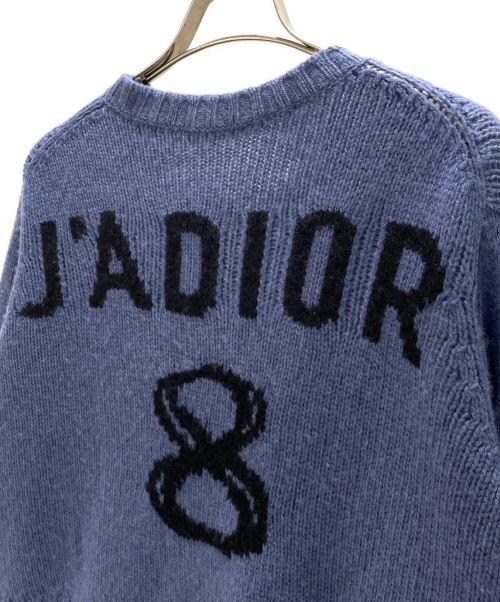 Christian Dior（クリスチャン ディオール）Christian Dior (クリスチャン ディオール) J'ADIOR バック ロゴ ニット プルオーバー ブルー サイズ:38の古着・服飾アイテム