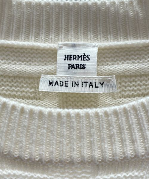 HERMES（エルメス）HERMES (エルメス) 100% wool crew neck knit ベージュ サイズ:36 未使用品の古着・服飾アイテム