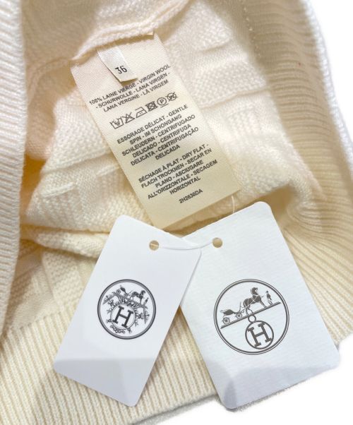 HERMES（エルメス）HERMES (エルメス) 100% wool crew neck knit ベージュ サイズ:36 未使用品の古着・服飾アイテム