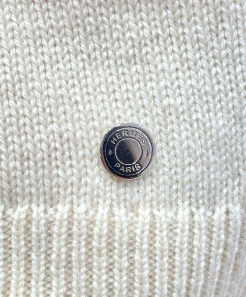 HERMES（エルメス）HERMES (エルメス) カシミヤ100%クルーネックケーブルセーター アイボリー サイズ:40の古着・服飾アイテム