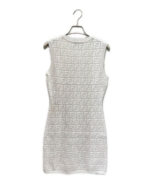 FENDI（フェンディ）FENDI (フェンディ) ズッカ柄 ノースリーブ ワンピース ホワイト サイズ:40の古着・服飾アイテム