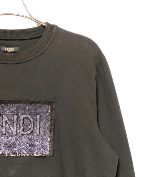 FENDI（フェンディ）FENDI (フェンディ) スパンコールロゴスウェット ブラック サイズ:Sの古着・服飾アイテム
