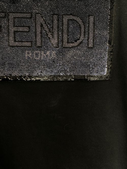 FENDI（フェンディ）FENDI (フェンディ) スパンコールロゴスウェット ブラック サイズ:Sの古着・服飾アイテム