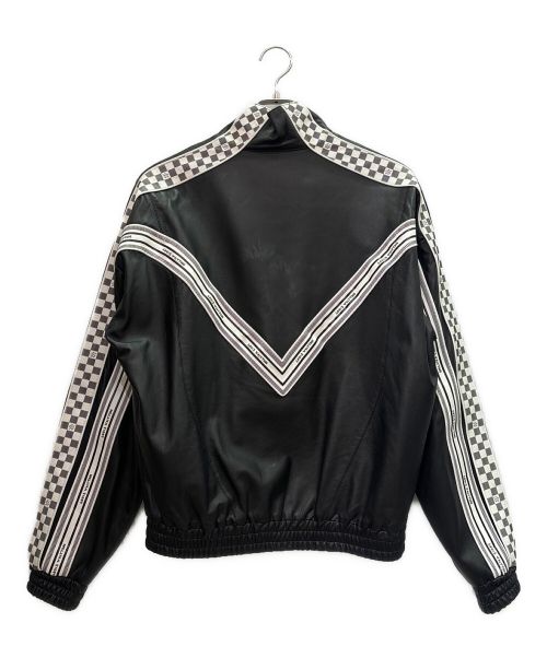 LOUIS VUITTON（ルイ ヴィトン）LOUIS VUITTON (ルイ ヴィトン) LVライン ロゴレザージャケット ブラック サイズ:Mの古着・服飾アイテム