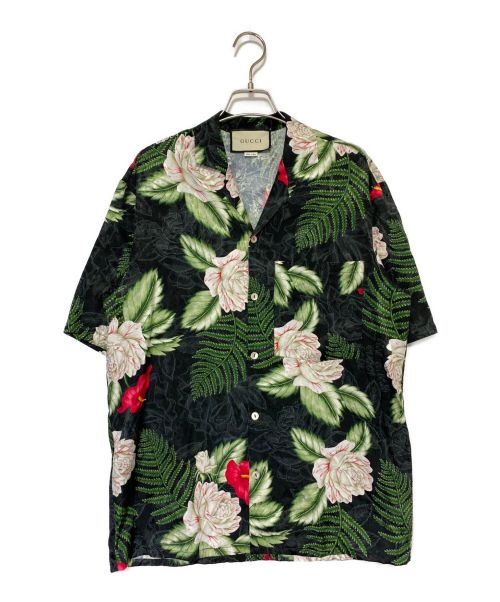 GUCCI（グッチ）GUCCI (グッチ) ハワイアンシャツ ブラック サイズ:44の古着・服飾アイテム