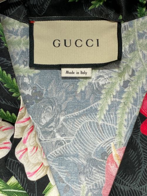 GUCCI（グッチ）GUCCI (グッチ) ハワイアンシャツ ブラック サイズ:44の古着・服飾アイテム
