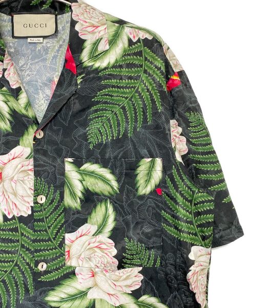 GUCCI（グッチ）GUCCI (グッチ) ハワイアンシャツ ブラック サイズ:44の古着・服飾アイテム