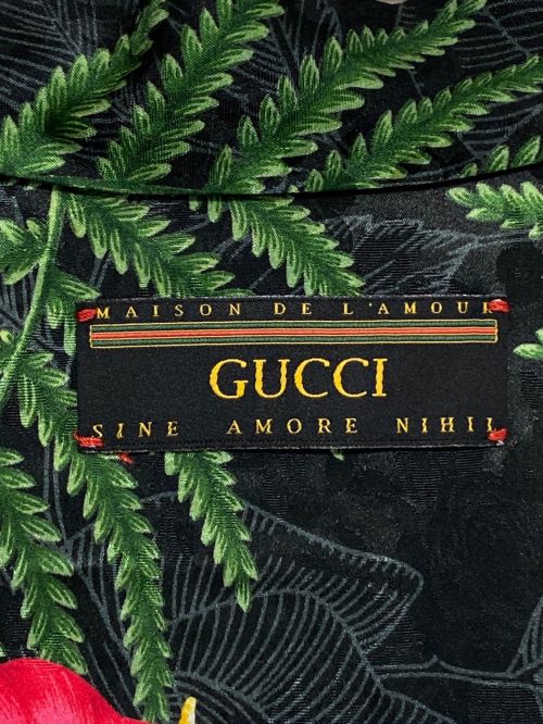 GUCCI（グッチ）GUCCI (グッチ) ハワイアンシャツ ブラック サイズ:44の古着・服飾アイテム