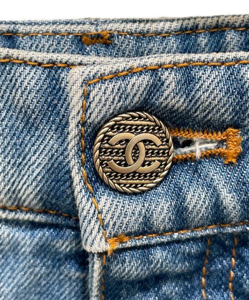 CHANEL（シャネル）CHANEL (シャネル) クラッシュデニムパンツ ブルー サイズ:38の古着・服飾アイテム