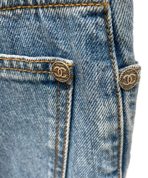 CHANEL（シャネル）CHANEL (シャネル) クラッシュデニムパンツ ブルー サイズ:38の古着・服飾アイテム