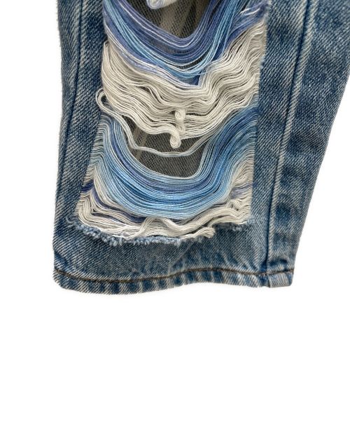 CHANEL（シャネル）CHANEL (シャネル) クラッシュデニムパンツ ブルー サイズ:38の古着・服飾アイテム