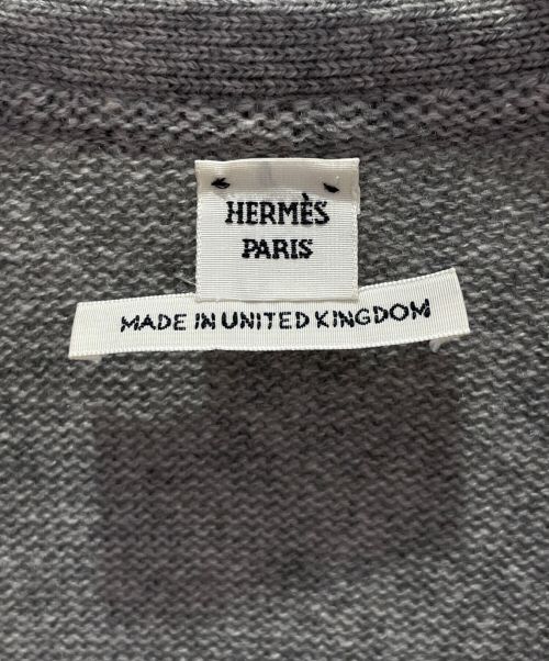 HERMES（エルメス）HERMES (エルメス) 100% Cashmere cardigan グレー サイズ:34の古着・服飾アイテム