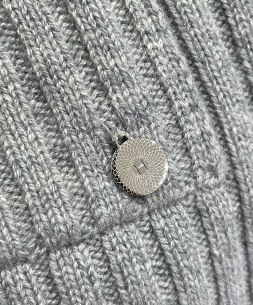 HERMES（エルメス）HERMES (エルメス) 100% Cashmere cardigan グレー サイズ:34の古着・服飾アイテム