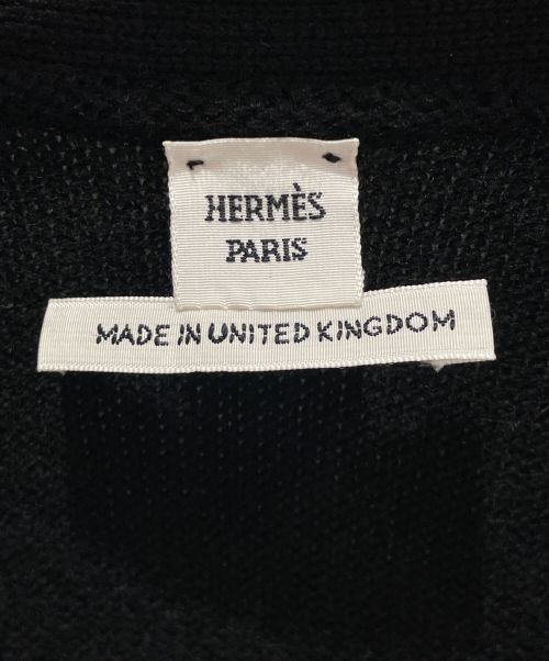 HERMES（エルメス）HERMES (エルメス) 100% Cashmere cardigan ブラック サイズ:36の古着・服飾アイテム