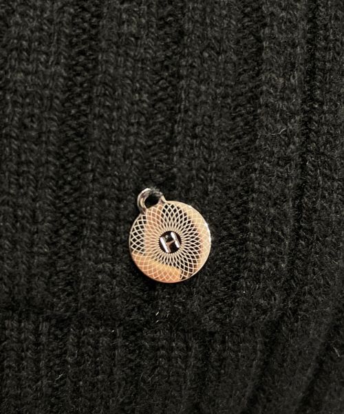HERMES（エルメス）HERMES (エルメス) 100% Cashmere cardigan ブラック サイズ:36の古着・服飾アイテム