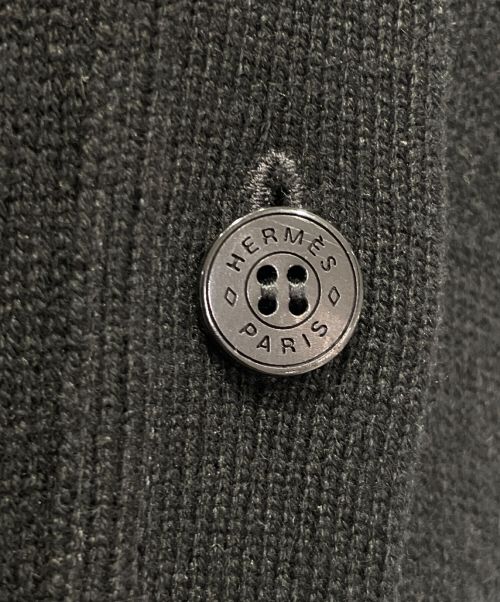 HERMES（エルメス）HERMES (エルメス) 100% Cashmere cardigan ブラック サイズ:36の古着・服飾アイテム