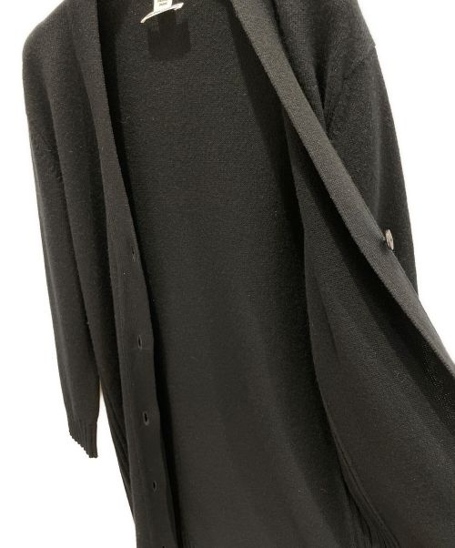 HERMES（エルメス）HERMES (エルメス) 100% Cashmere cardigan ブラック サイズ:36の古着・服飾アイテム