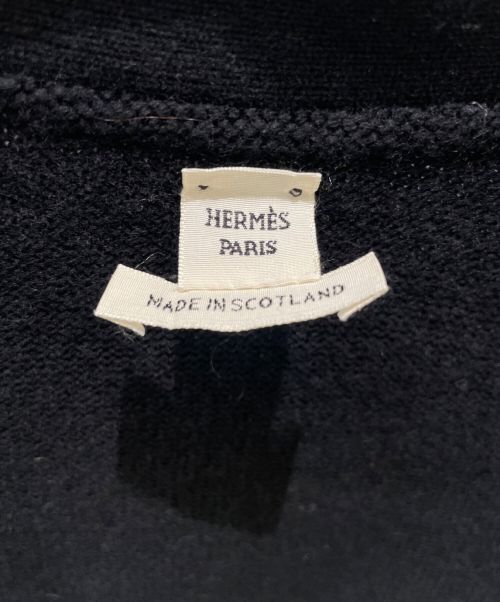 HERMES（エルメス）HERMES (エルメス) 100% cashmere cardigan ブラック サイズ:44の古着・服飾アイテム