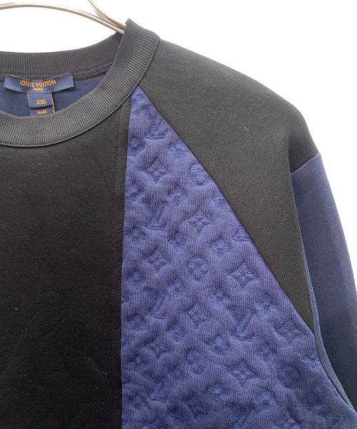 LOUIS VUITTON（ルイ ヴィトン）LOUIS VUITTON (ルイ ヴィトン) モノグラム 切替 スウェット ネイビー×ブラック サイズ:XXLの古着・服飾アイテム