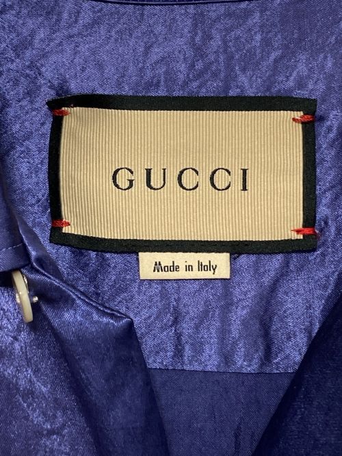 GUCCI（グッチ）GUCCI (グッチ) オープンカラーシャツ ネイビー サイズ:44の古着・服飾アイテム