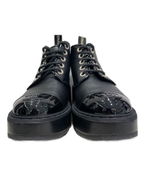 CHANEL（シャネル）CHANEL (シャネル) Coco Marc Leather Boots ブラック サイズ:37 1/2Cの古着・服飾アイテム