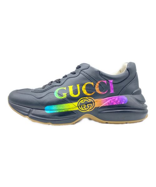 GUCCI（グッチ）GUCCI (グッチ) ロゴスニーカー ブラック サイズ:11の古着・服飾アイテム