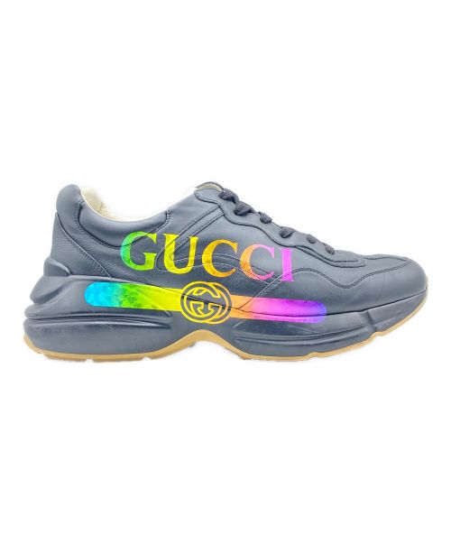 GUCCI（グッチ）GUCCI (グッチ) ロゴスニーカー ブラック サイズ:11の古着・服飾アイテム
