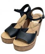 CHANELシャネル）の古着「Coco Mark Wedge Sole Sandal」｜ブラック