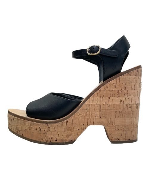 CHANEL（シャネル）CHANEL (シャネル) Coco Mark Wedge Sole Sandal ブラック サイズ:37の古着・服飾アイテム