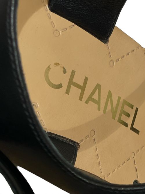 CHANEL（シャネル）CHANEL (シャネル) Coco Mark Wedge Sole Sandal ブラック サイズ:37の古着・服飾アイテム