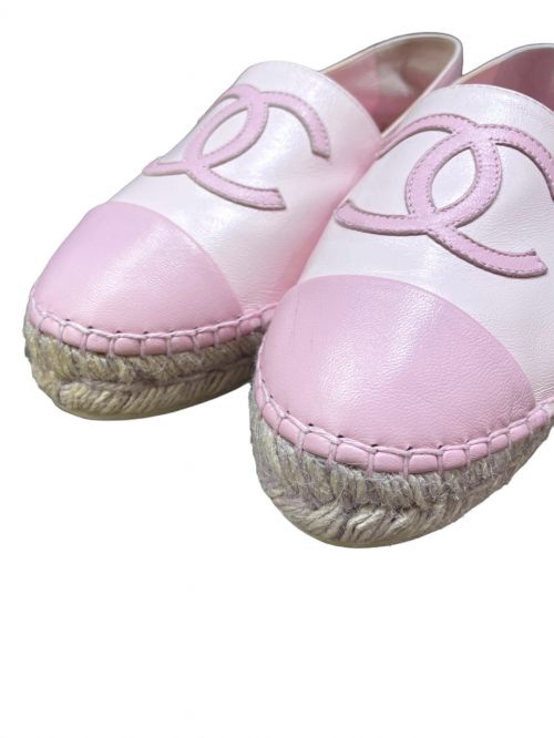 CHANEL（シャネル）CHANEL (シャネル) Coco Mark Espadrille Shoes ピンク サイズ:37の古着・服飾アイテム