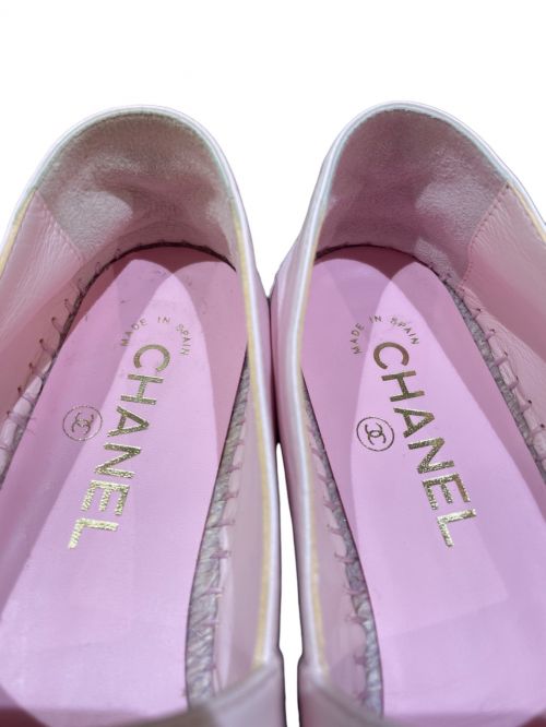 CHANEL（シャネル）CHANEL (シャネル) Coco Mark Espadrille Shoes ピンク サイズ:37の古着・服飾アイテム