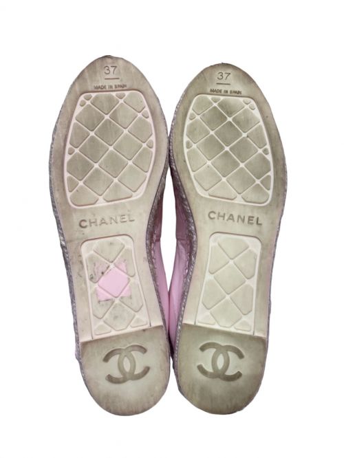 CHANEL（シャネル）CHANEL (シャネル) Coco Mark Espadrille Shoes ピンク サイズ:37の古着・服飾アイテム