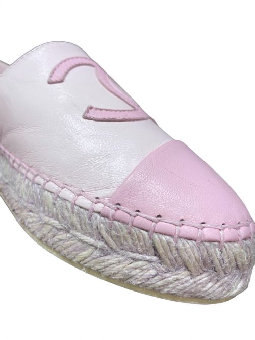 CHANEL（シャネル）CHANEL (シャネル) Coco Mark Espadrille Shoes ピンク サイズ:37の古着・服飾アイテム