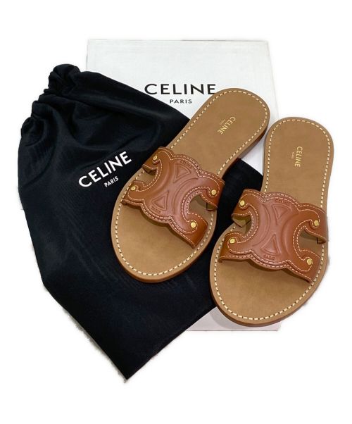 CELINE（セリーヌ）CELINE (セリーヌ) トリオンフミュール ブラウン サイズ:37の古着・服飾アイテム