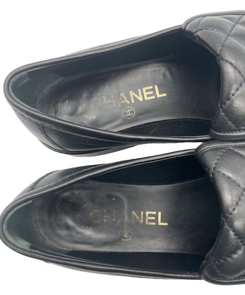 CHANEL（シャネル）CHANEL (シャネル) ココマーク マトラッセレザー ローファー ブラック サイズ:36Cの古着・服飾アイテム