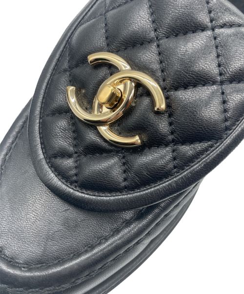 CHANEL（シャネル）CHANEL (シャネル) ココマーク マトラッセレザー ローファー ブラック サイズ:36Cの古着・服飾アイテム