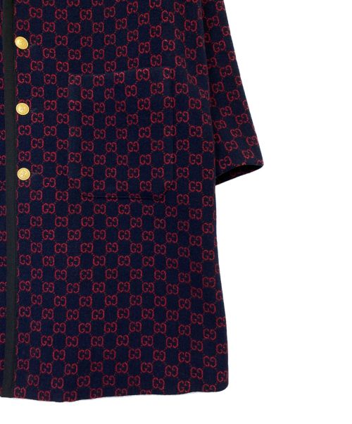 GUCCI（グッチ）GUCCI (グッチ) GGウールコート ネイビー サイズ:46の古着・服飾アイテム