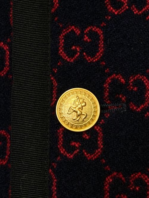 GUCCI（グッチ）GUCCI (グッチ) GGウールコート ネイビー サイズ:46の古着・服飾アイテム