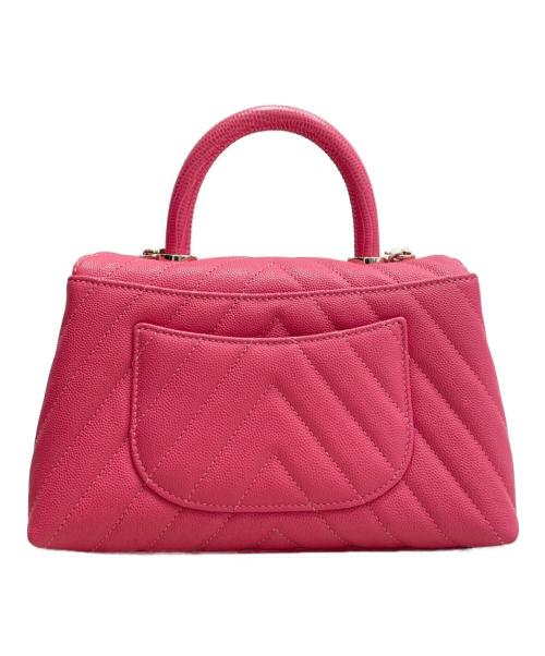 CHANEL（シャネル）CHANEL (シャネル) Vステッチチェーンショルダーバッグ ピンクの古着・服飾アイテム